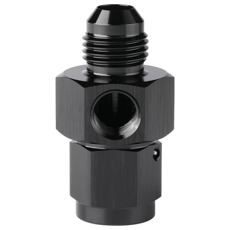 Podavelle 6AN Male to 6AN Female Fuel Pressure Gauge Take Off Fitting Adapter with 1/8 NPT Side Port Aluminum Black - Image 3